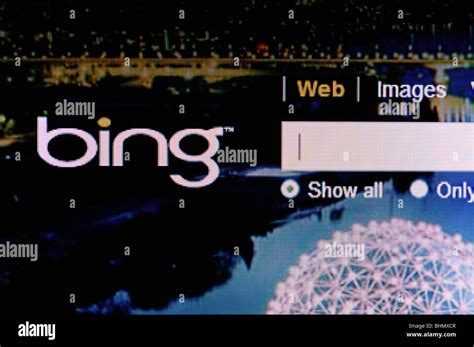 Bing Search Engine Web Page Stock Photo Alamy