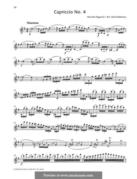 Caprice No4 Vierundzwanzig Capricen Op1 Von N Paganini Auf Musicaneo