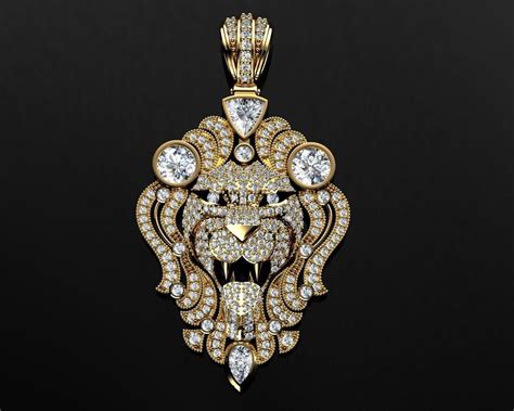 Latest gold pendant designs collection for men online. 3D printable model Mens Gold Lion Head Pendant | CGTrader