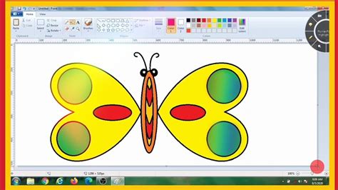 How To Draw A Butterfly Drawing In Ms Paint Computer World Classroom