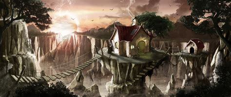 Fantasy House 4k Ultra Hd Wallpaper Background Image 8858x3720