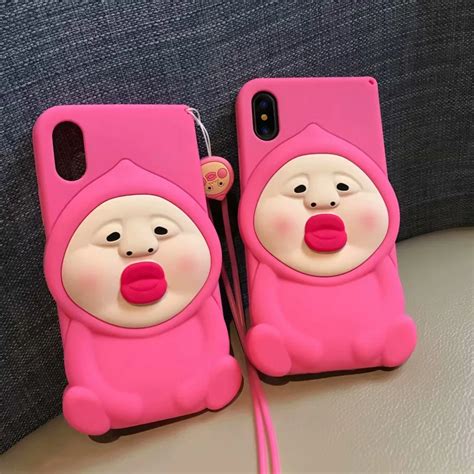 3d Funny Face Peach For Iphone Xr Case Cute Xs Max Fashion Tpu Phone Case For Iphone 7 Funda