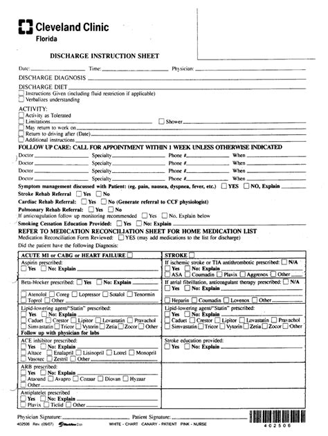 Discharge Instruction Sheet Form Complete With Ease Airslate Signnow