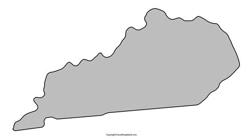 Printable Blank Map Of Kentucky Outline Transparent Map