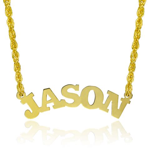 14k Yellow Gold Personalized Name Necklace Style 7 Ebay