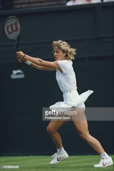 American Tennis Player Chris Evert Pictured In Action During Progress