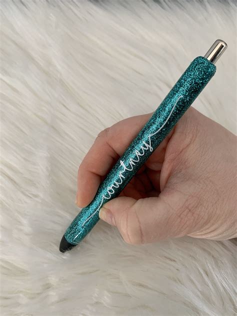 Glittered Personalized Pen Glitter Pens Glitter Gel Pen Etsy In 2021