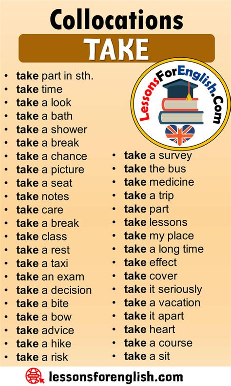 Collocations With Take In English Lessons For English