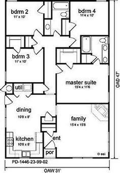 Smaller floor plans under 1500 square feet are cozy and can help with family bonding. 1500 square foot house plans 4 BEDROOMS - Google Search ...