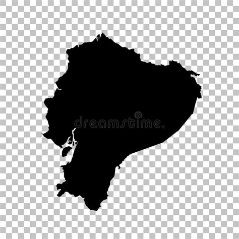 Mapa Ecuador Del Vector Ilustraci N Aislada Del Vector Negro En El Fondo Blanco Stock De