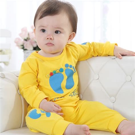Hooyi Yellow Cute Baby Boy Clothing Sets Childrens T