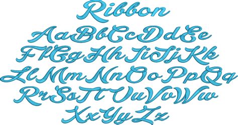 Ribbon Embroidery Font Ac Embroidery Fonts Lettering Fonts Ribbon Font