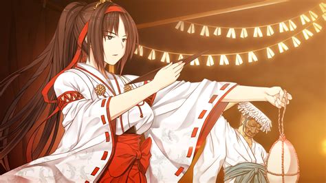 Hintergrundbilder Illustration Anime Brünette Kimono Monobeno