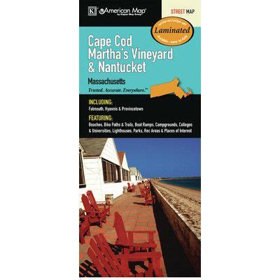 Universal Map Cape Cod Martha S Vineyard Nantucket Laminated Map