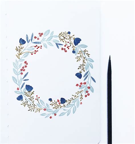 How To Paint A Floral Wreath Archer And Olive