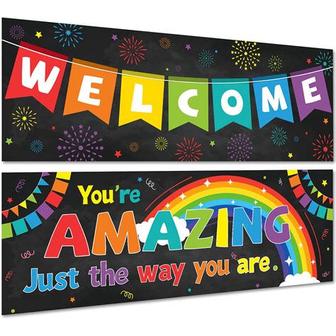 Buy 2 Pack Motivational Classroom Decorations Welcome Banner S For Teachers Positive