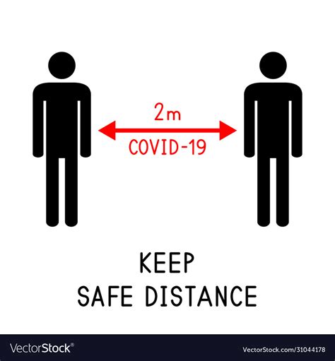Keep Safe Distance 2 Meters Covid 19 Royalty Free Vector
