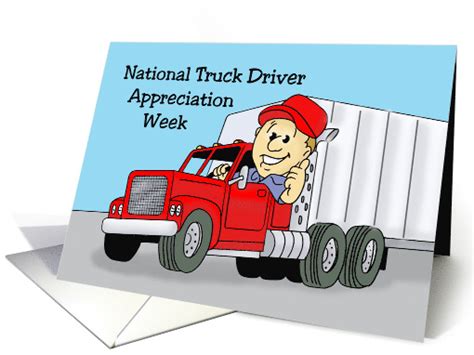 National Truck Driver Appreciation Week Card With Cartoon Truck Card