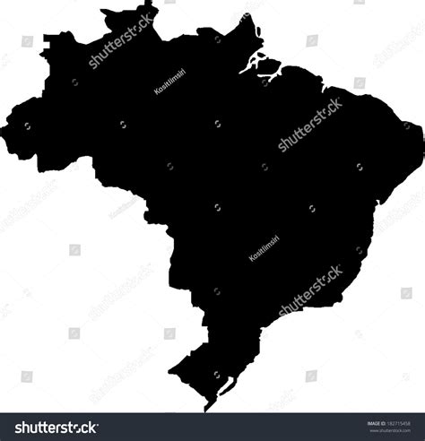 Brazil Vector Map Stock Vector Royalty Free 182715458 Shutterstock