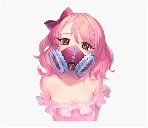 Anime Girl Kawaii Cute Pink Hair Mask Pretty