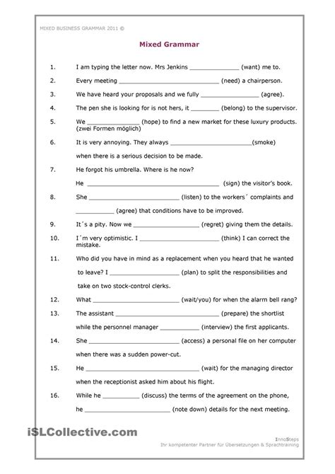 15 College English Worksheets