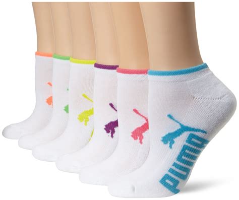 puma women s 6 pack low cut socks white bright 9 11 free shipping ebay