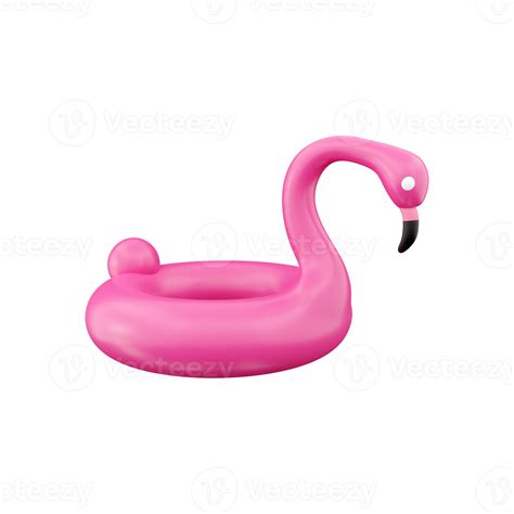 3d Render Pink Inflatable Flamingo Swimming Pool Ring 3d Rendering