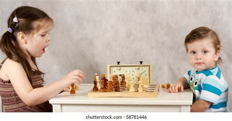 Serious Kids Playing Chess Stock Photo 58781446 Shutterstock