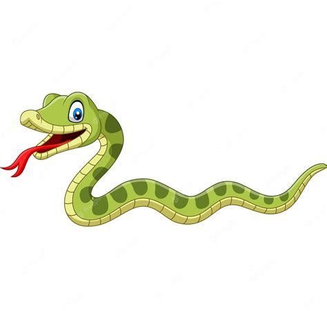 Premium Vector Cute Green Snake Cartoon Isolated