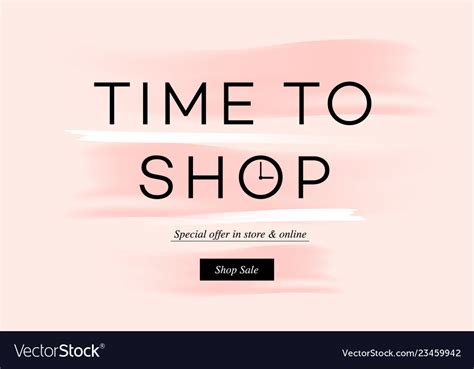 Sale Banner Time To Shopping Online Shopping Vector Image