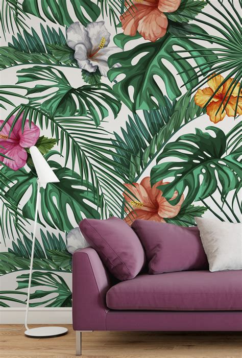 Tropical Flower Wallpaper Mural Be Bold Be Brave And Make Your Walls
