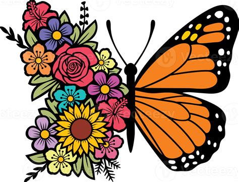 Mariposa Floral Color Png Ilustración 8513477 Png