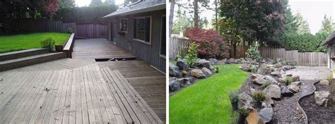 Sloped Backyard Before And After Backyard Ideas
