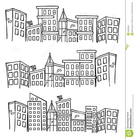 Gallery For Simple Cityscape Drawing Maison Dessin Facilitation