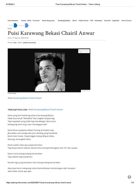 Puisi Karawang Bekasi Chairil Anwar Pdf