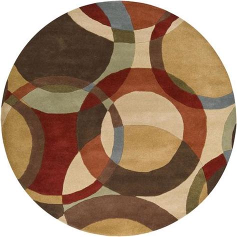 Surya Forum Rust Round Indoor Handcrafted Mid Century Modern Area Rug