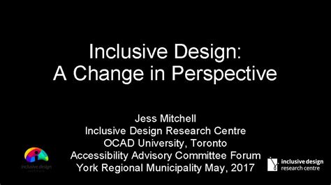 Inclusive Design A Change In Perspective Jess Mitchell