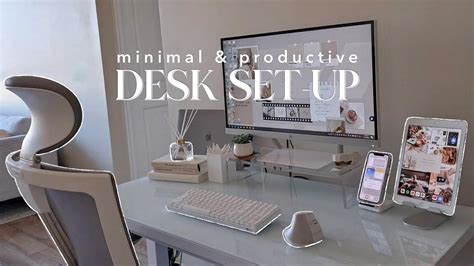 Aesthetic Desk Makeover Minimal And Productive Desk Set Up