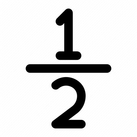 Half Fraction Divide Division Math Icon Download On Iconfinder