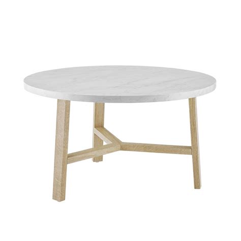 Kenilworth round midcentury modern groove top coffee table nickel project 62 target. 30" Mid Century Modern Round Coffee Table - White Marble ...