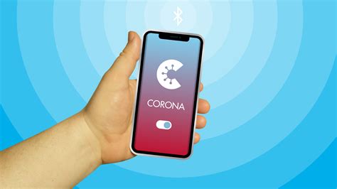 Hand Mit Smartphone Iphone Covid 19 App Corona App Corona Warn App