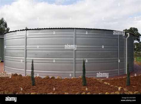 A Circular 155000 Litre Capacity Steel Rainwater Storage Tank On A Semi