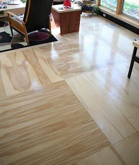 Varieties include parquet flooring tiles. Photo Credit: Curbly | Plywood flooring, Diy flooring, Flooring