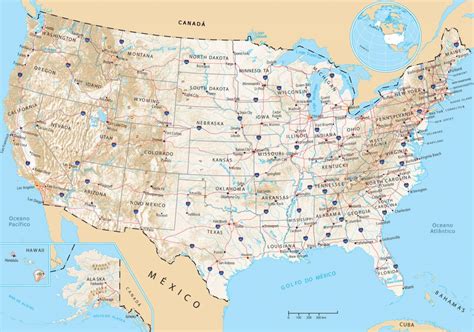 48 Mapa Satelital De Estados Unidos  Maesta