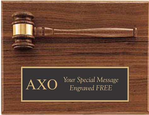 Alpha Chi Omega Plaque With Gavel And Lettering