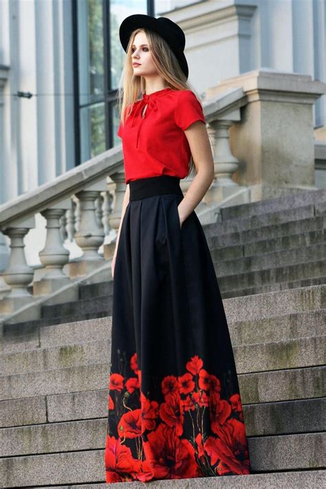 Black Maxi Skirt Gothic Clothing Floral Skirt Plus Size Maxi Skirt