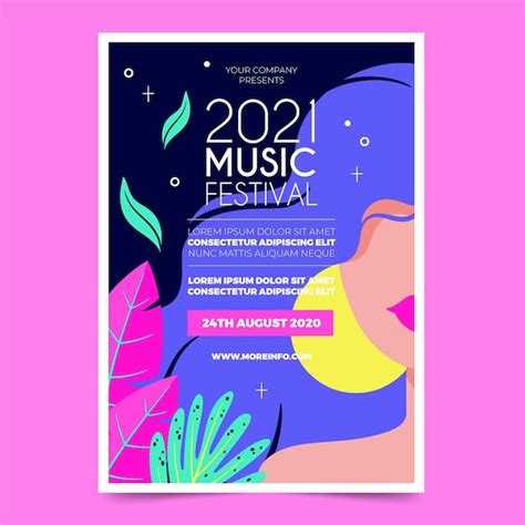 Free Vector Illustrated Music Festival Flyer Template