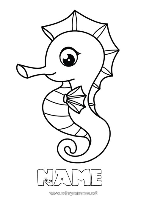 Coloring Page No1216 Sea Animal Seahorse