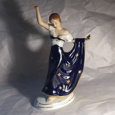 Royal Dux Elly Strobach Nude Porcelain Figurine Art Deco Ca My Xxx