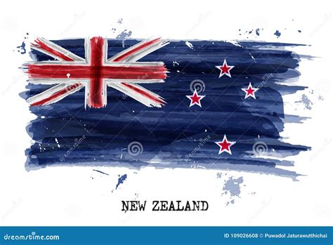 Bandera De La Pintura De La Acuarela De Nueva Zelanda Vector